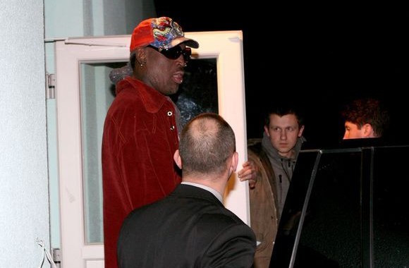 Buvęs krepšininkas Dennisas Rodmanas po filmavimo Vilniuje