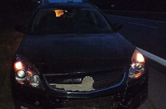 Giedriaus Balčiūno automobilis po avarijos / Asmeninio albumo nuotr.