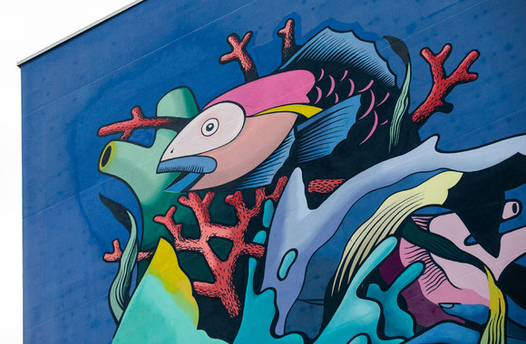 Freska „Vandenynų širdies plakimas“ Vilniuje / Pauliaus Peleckio nuotr.