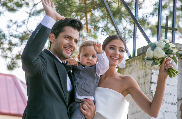 Patricija Žuromskytė ir Ali Gadžijevas su sūnumi