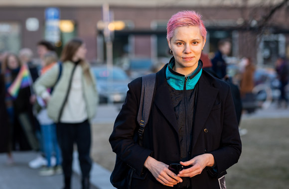 Akcijos „Už partnerystę ir lygybę visiems Lietuvoje!“ akimirka /  Luko Balandžio nuotr.