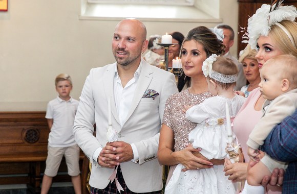 Remigijaus ir Rovenos Žiogų sūnaus krikštynų akimirka