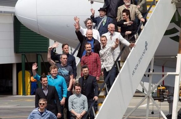 Filmo kūrybinė komanda Velingtono oro uoste