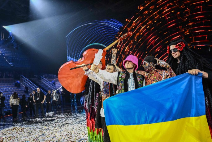 2022-ųjų „Eurovizijos“ nugalėtojai ukrainiečiai „Kalush Orchestra“ / Scanpix nuotr.