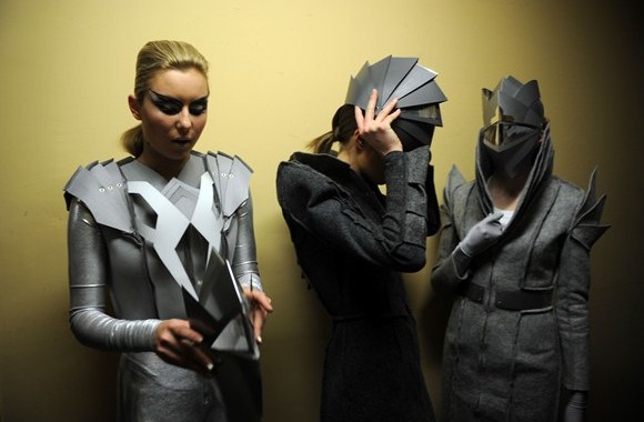 Mados kolekcijos pristatymo akimirka