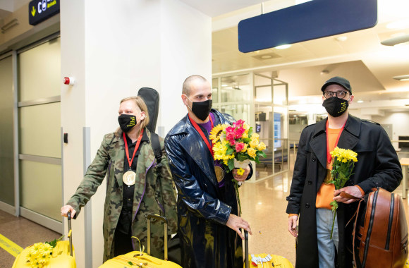 „The Roop“ po „Eurovizijos“ finalo grįžo į Vilnių / Irmanto Gelūno nuotr.