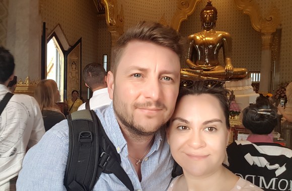 Evelina Sašenko su vyru Giedriumi dalijasi medaus mėnesio akimirkomis/Asmeninio archyvo nuotr.