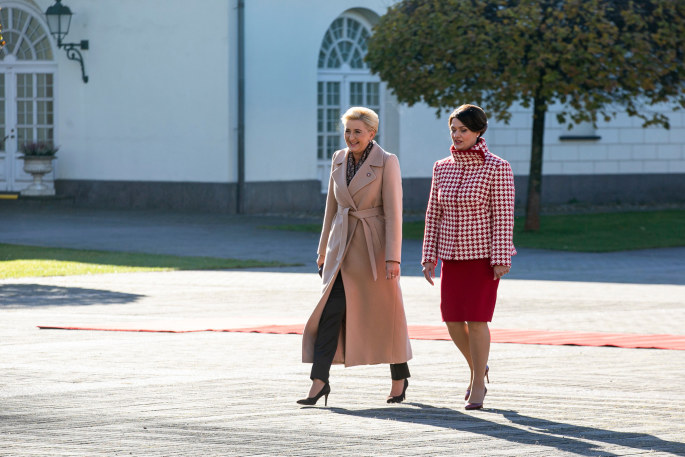 Diana Nausėdienė ir Lenkijos prezidento Andrzejaus Dudos žmona Agata Kornhauser-Duda / Pauliaus Peleckio nuotr.