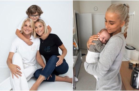 Viktorija Strelčiūnaitė su broliu ir mama