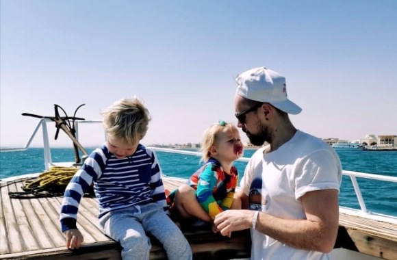 Vytautas Bikus su sūnumi Vytautu ir dukra Žemyna / Asmeninio albumo nuotr.