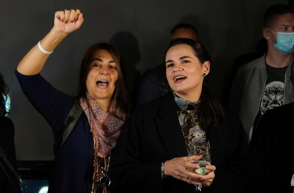 Sviatlana Cichanouskaja Vilniuje paminėjo savo 38-ąjį gimtadienį / Scanpix nuotr.