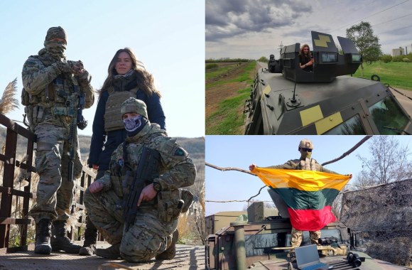 Žemyna Bliumenzonaitė su kariais / Asmeninio albumo nuotr.