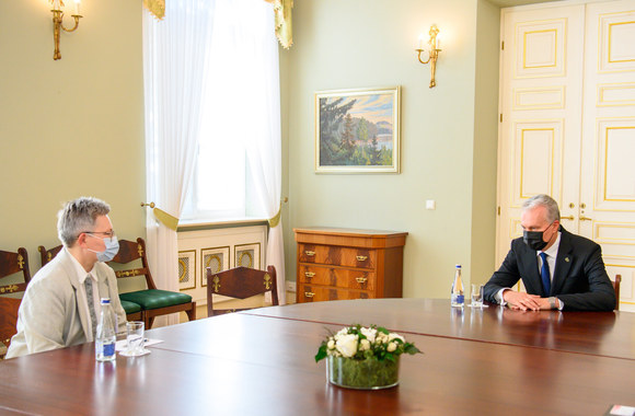 Rasa Račienė ir Gitanas Nausėda prezidentūroje / Roberto Dačkaus nuotr. 