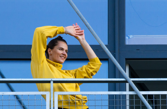 Jurgos Šeduikytės koncertas iš balkono/Kipro Štreimikio nuotr.