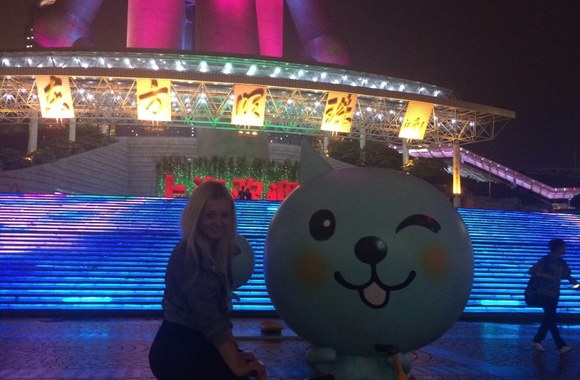 Ugnės Galadauskaitės komandiruotės Kinijoje akimirka