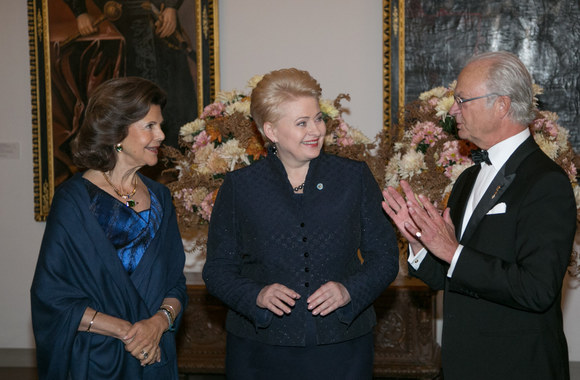 Švedijos karalius Carlas XVI Gustafas, karalienė Silvija ir Dalia Grybauskaitė