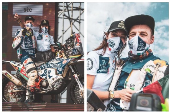 Arūnas Gelažninkas su žmona Emilija / „Zigmasdakarteam“ nuotr.