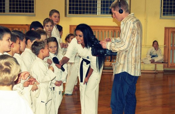 Indrė Burlinskaitė su vaikais