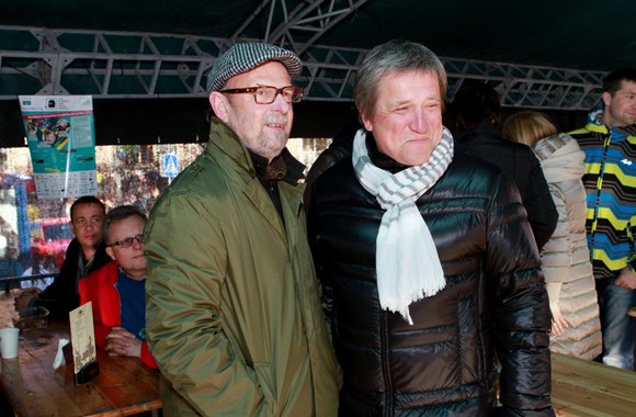 Rašytojas Rolandas Rastauskas ir verslininkas Marius Usonis