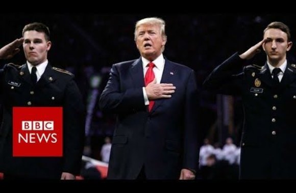 did-president-trump-forget-the-words-to-the-national-anthem-bbc-news