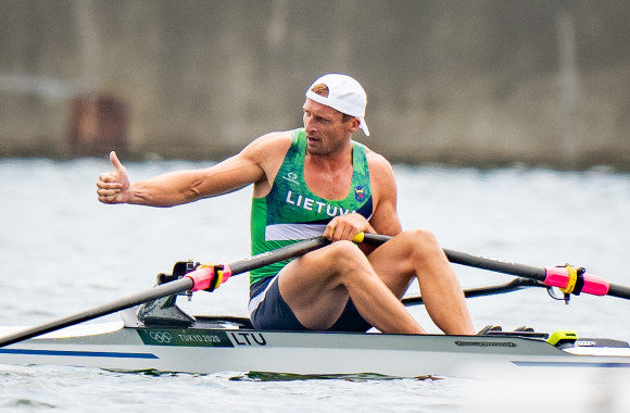 Mindaugas Griškonis olimpiniame irklavimo finale / Vytauto Dranginio nuotr.
