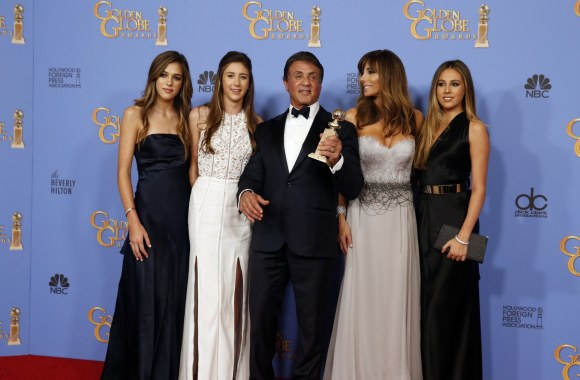 Sylvesteris Stallone su žmona Jennifer Flavin ir dukromis Sistine, Scarlet ir Sophia