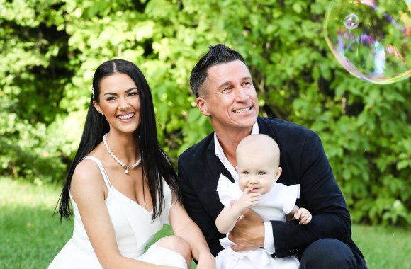 Sauliaus Skambino ir jo mylimosios Živilės Barzdaitytės dukros Milos krikštynos / Teodoro Biliūno/ „ŽMONĖS Foto“ nuotr.