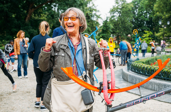 Instaliacija „Dviračių galvosūkis“  / Irmanto Gelūno / „Žmonės Foto“ nuotr.