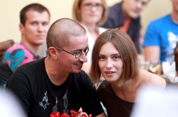 Aleksandras Pogrebnojus ir jo draugė Monika Račiūnaitė