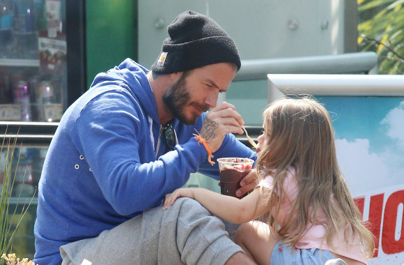 Davidas Beckhamas su dukra Harper