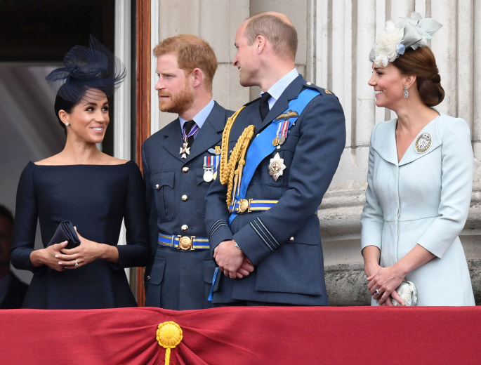 Meghan Markle, princas Harry, princas Williamas ir Kate Middleton / AFP/„Scanpix“ nuotr.