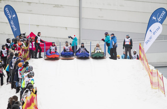 Akimirka iš sporto renginio „Snow Kayak 2016“