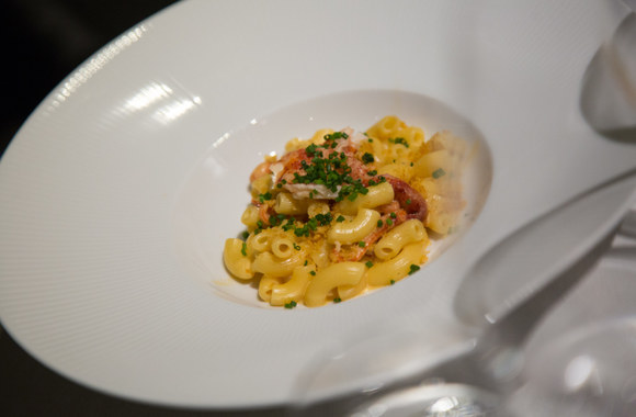 Makaronų vakarienės akimirka