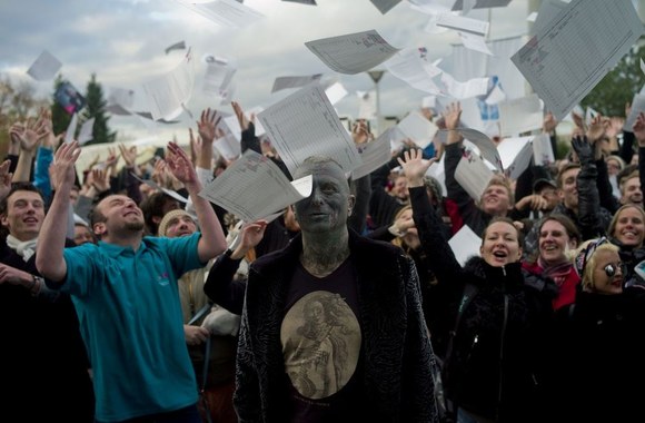 Kandidatas į prezidentus Vladimiras Franzas su rėmėjais