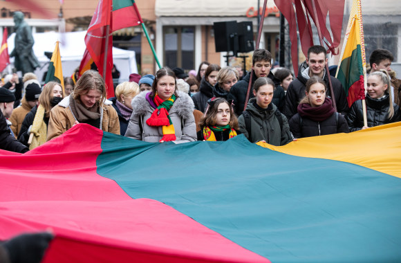 Tradicinė jaunimo eisena „Lietuvos valstybės keliu“ / Pauliaus Peleckio nuotr.