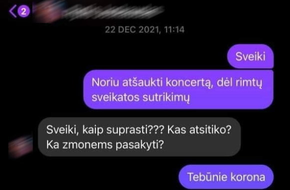 Ruslano Kirilkino susirašinėjimas su baro „Grafaitė“ šeimininkais / Soc. tinklų nuotr.