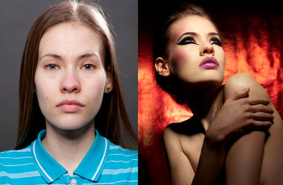 Prieš ir po Erikos Toth makiažo