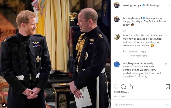 Kensingtono rūmų paskyra instagram'e: Kembdridžo hercogų sveikinimas / „Instagram“ nuotr.