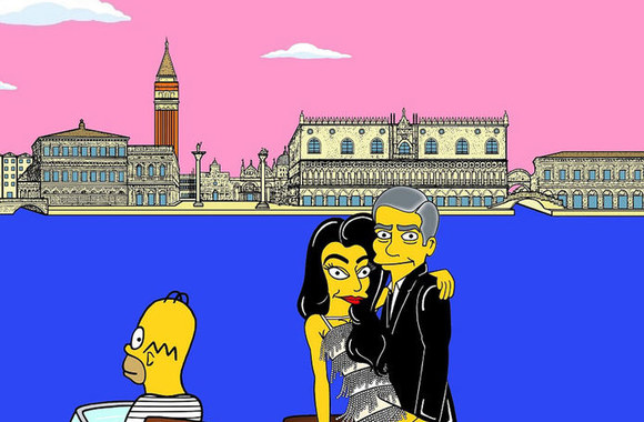 Amal Alamuddin ir George'as Clooney perkelti į „Simpsonų“ pasaulį