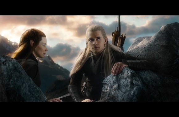 Evangeline Lilly ir Orlando Bloomas filme „Hobitas: Penkių armijų mūšis“