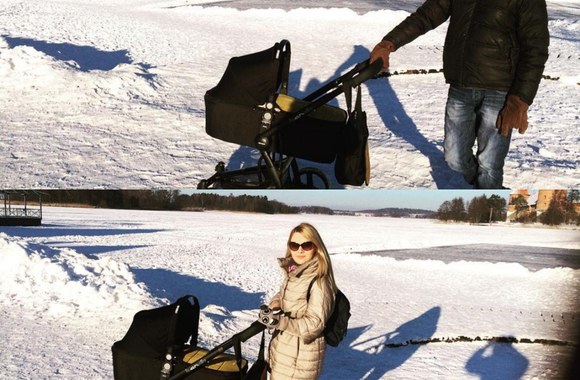 Marius ir Renata Jampolskiai su dukra Vilte