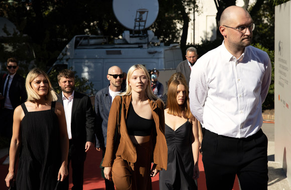 Filmo „Piligrimai“ premjeros akimirka Venecijos kino festivalyje / Audriaus Solomino nuotr.