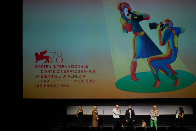 Filmo „Piligrimai“ premjeros akimirka Venecijos kino festivalyje / Audriaus Solomino nuotr.