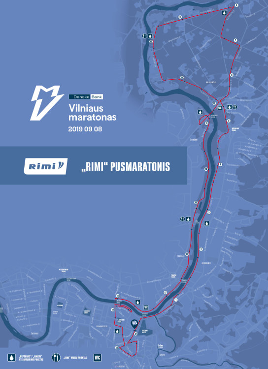 „Rimi“ pusmaratonio bėgimo trasa/Organizatorių nuotr.