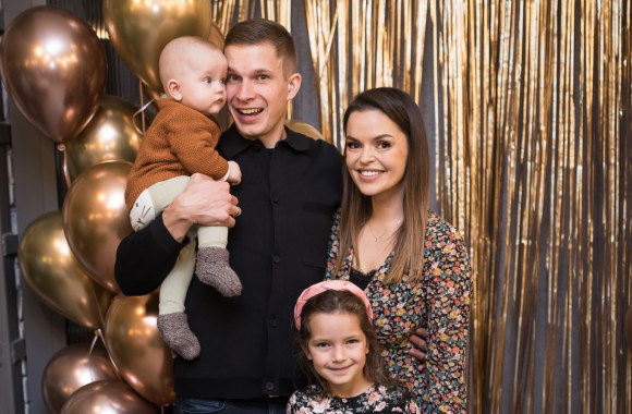 Indrė Trusovė su šeima