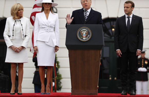Prancūzijos prezidento Emmanuelio Macrono ir jo žmonos vizito JAV akimirkos