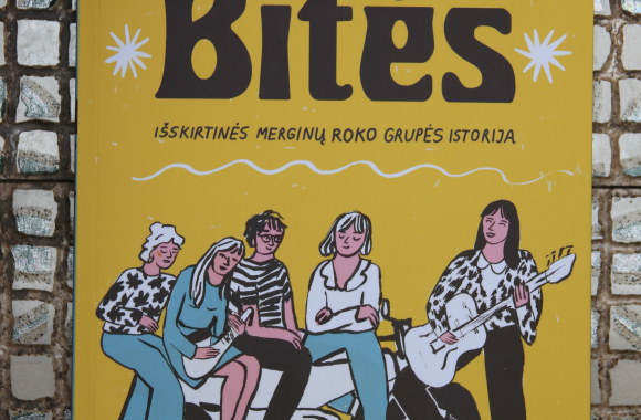 Akvilės Magicdust komiksų knygos „Bitės“. Išskirtinės merginų roko grupės istorija“ viršelis