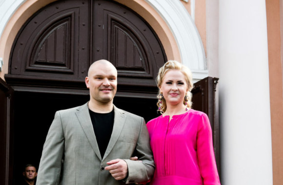 Ramūnas Vyšniauskas su žmona Inese 