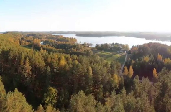 VIDEO kadras: Ginučių apylinkės nuo apžvalgos bokšto / Panorama of Ginuciai