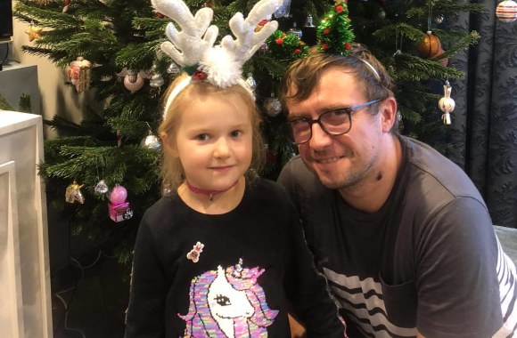 Marius Jampolskis su dukra / Asmeninio albumo nuotr.